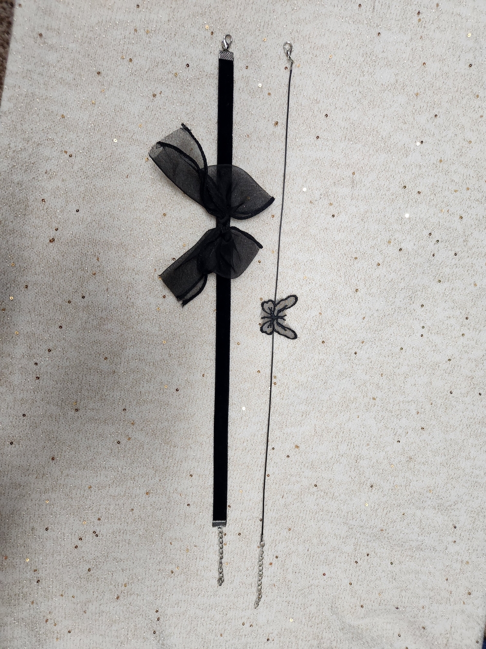 Black Velvet Bow & Butterfly Choker Set